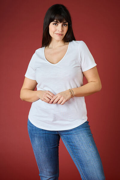 Tshirt basique col V femme