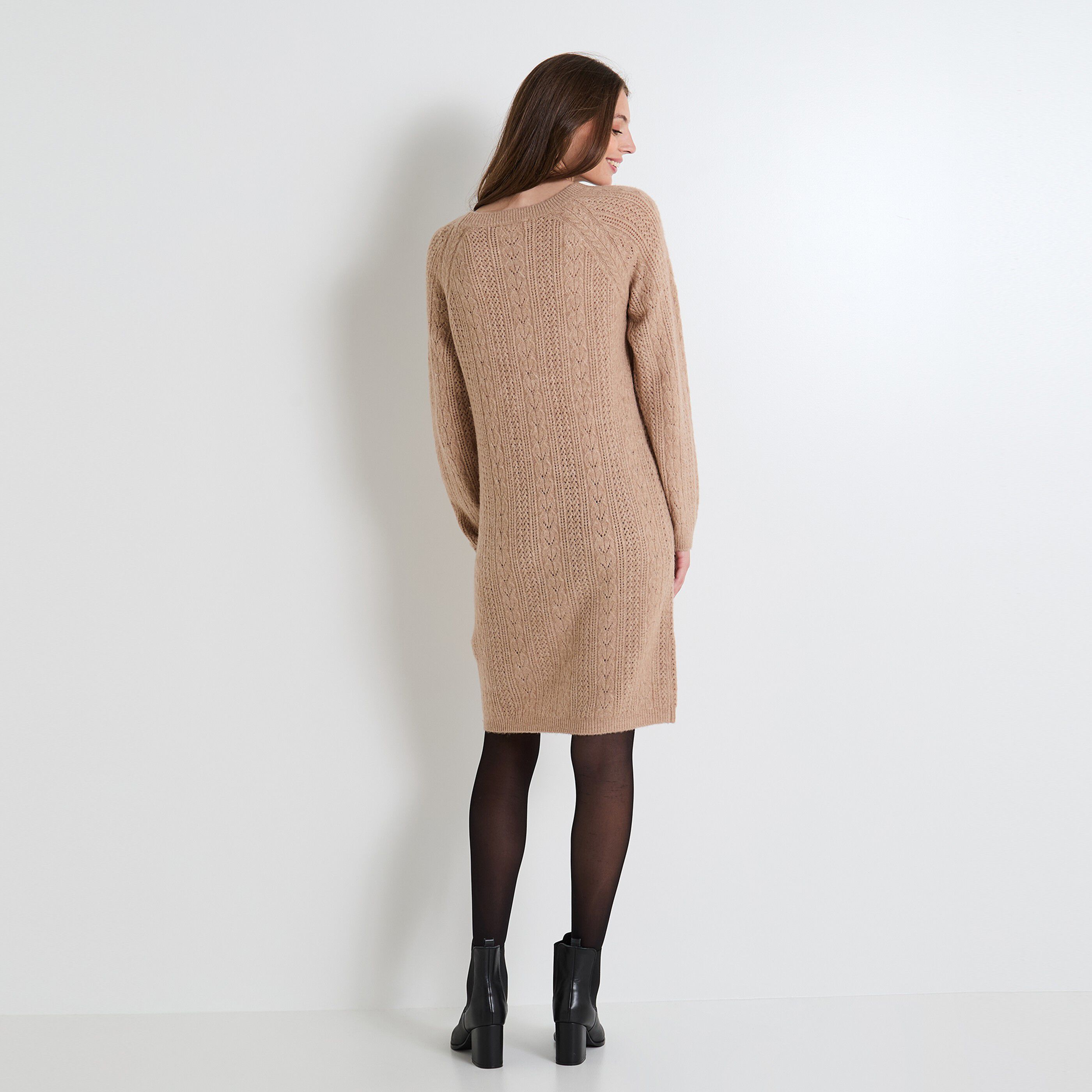 Robe pull col rond femme