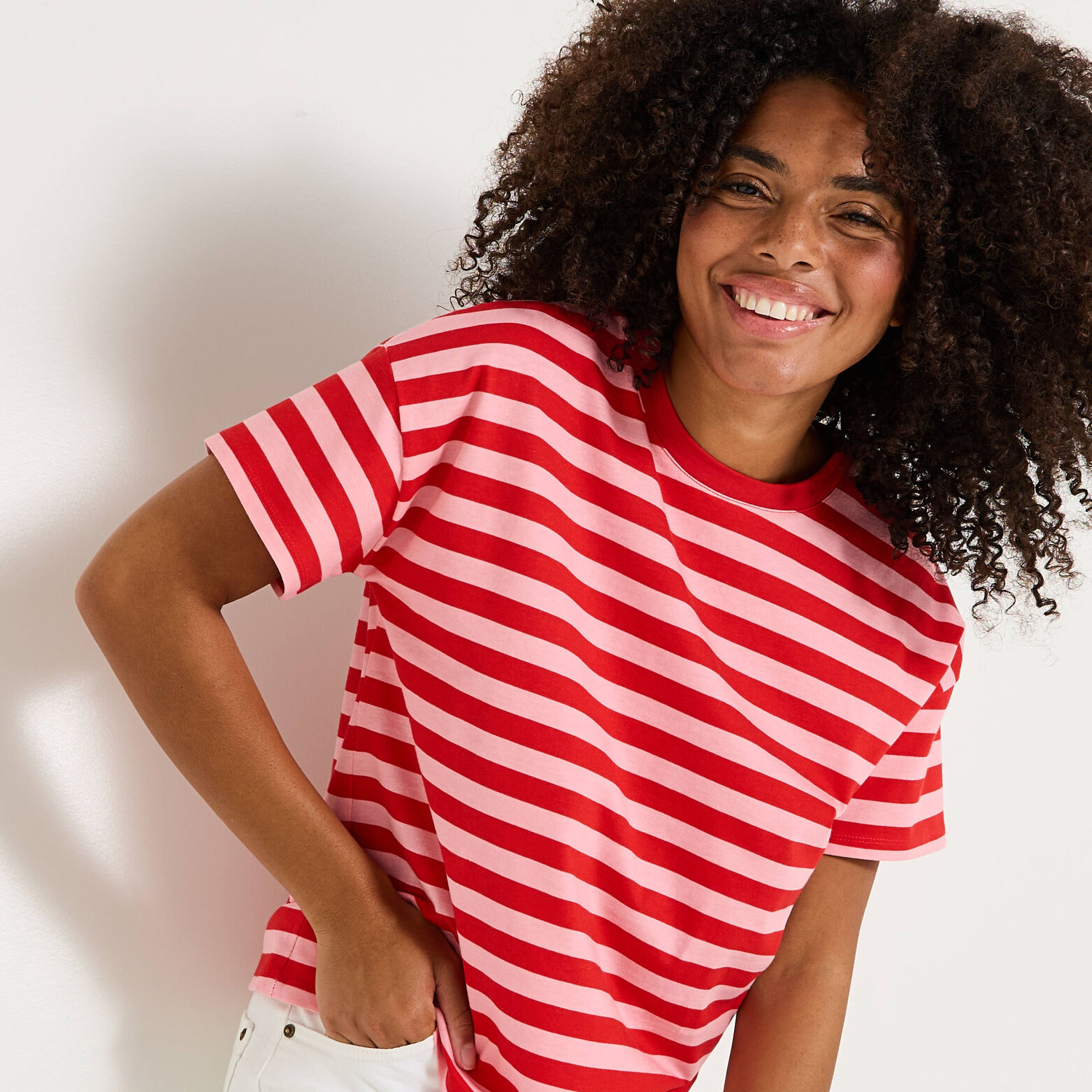 T shirt rayé col rond femme