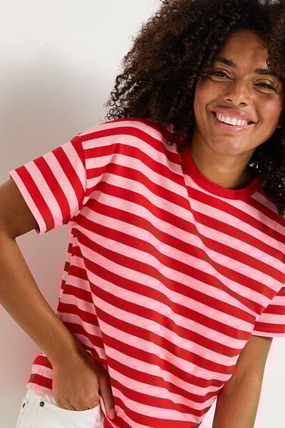 T shirt rayé col rond femme