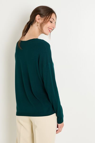 Pull col V femme