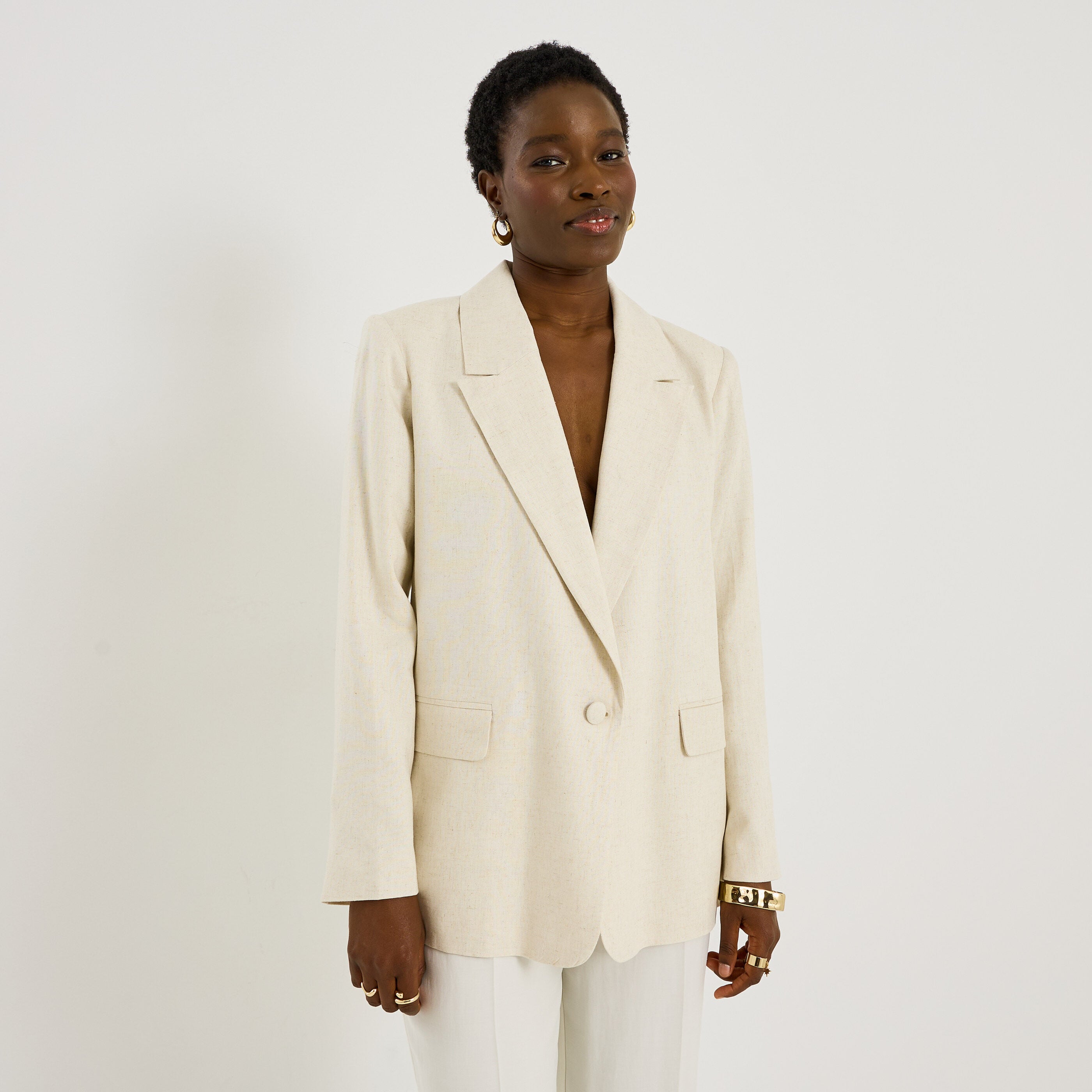 Blazer oversize uni femme