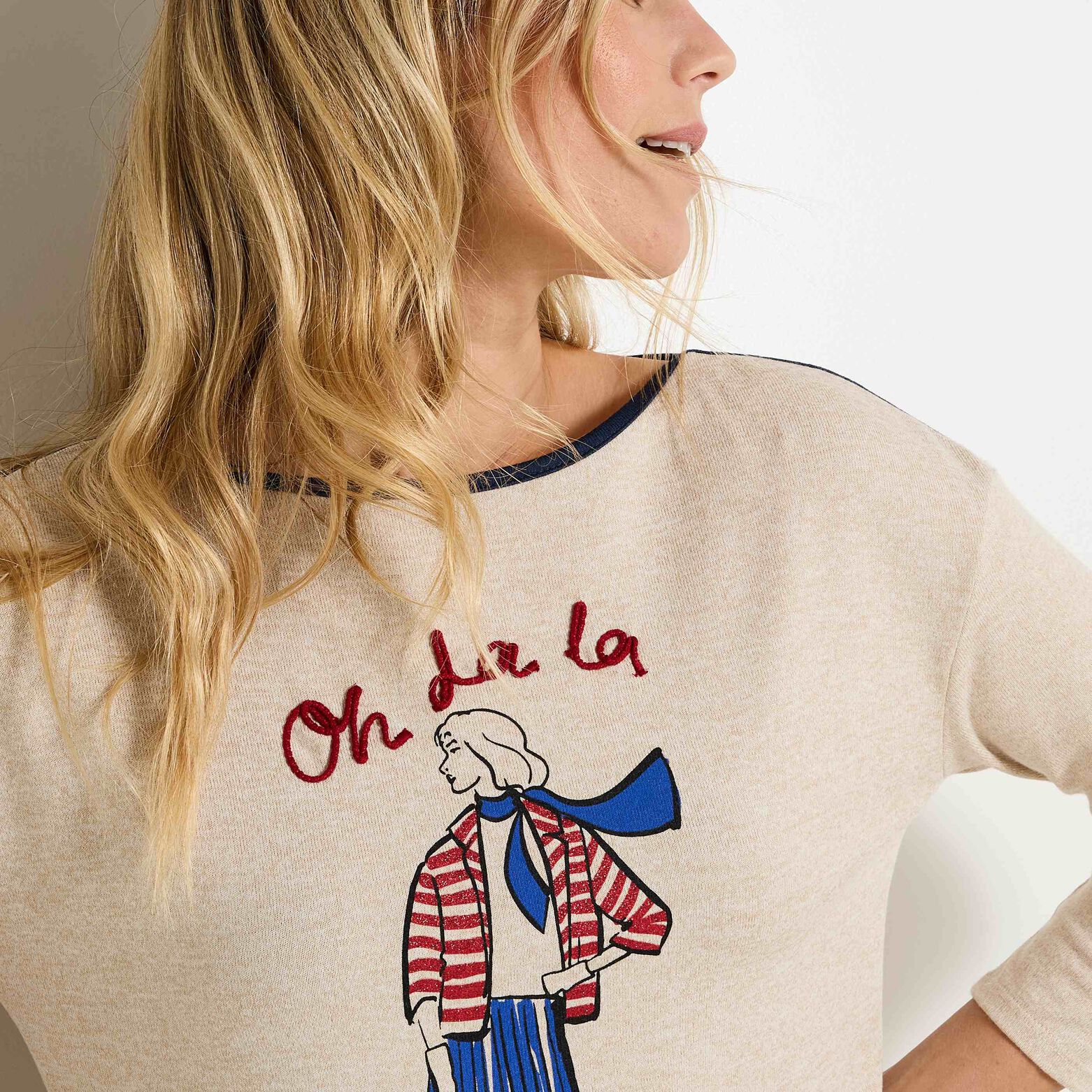 T-shirt col bateau femme