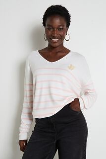 Pull col V femme