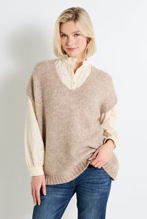 Pull loose col V femme