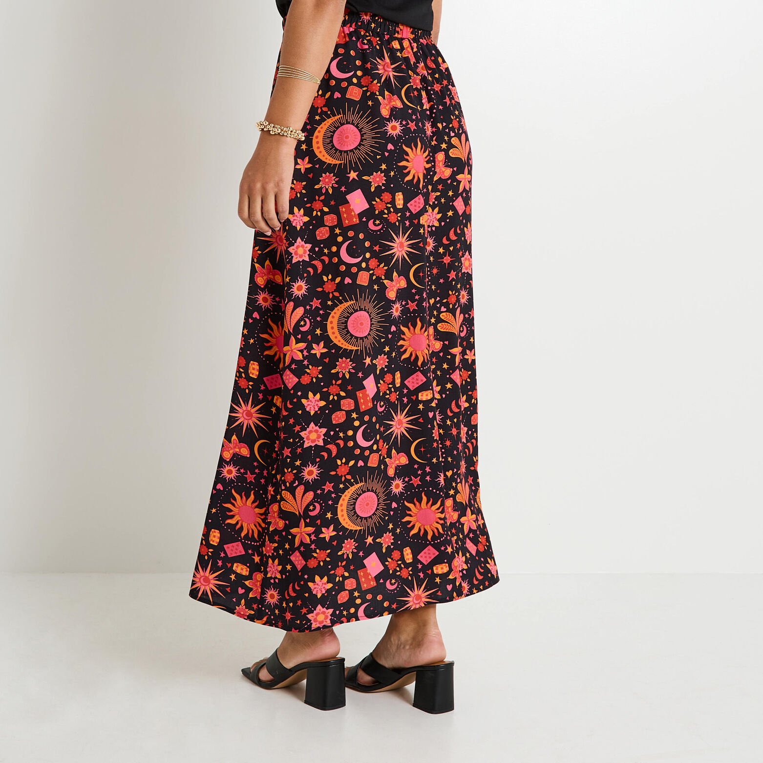 Jupe longue fluide imprimée femme