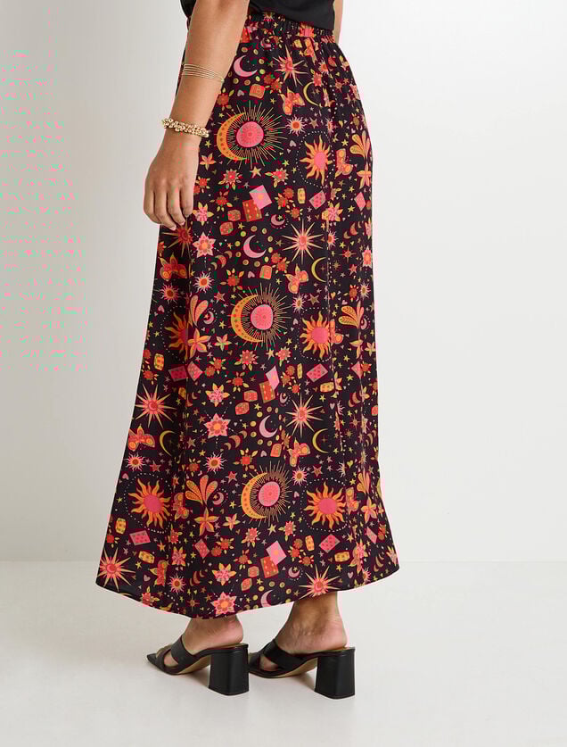 Jupe longue fluide imprimée femme