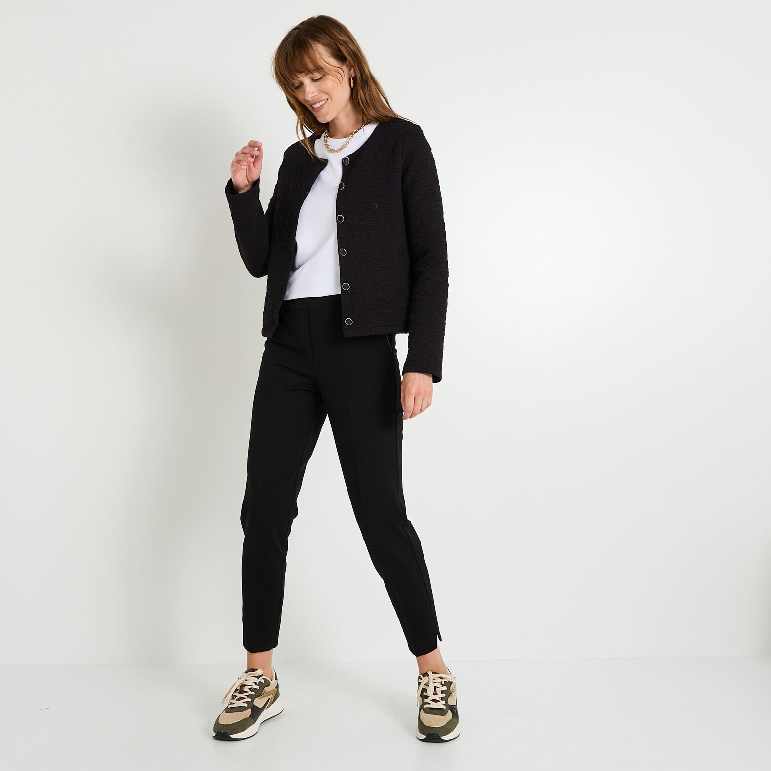 Veste matelassée en maille femme