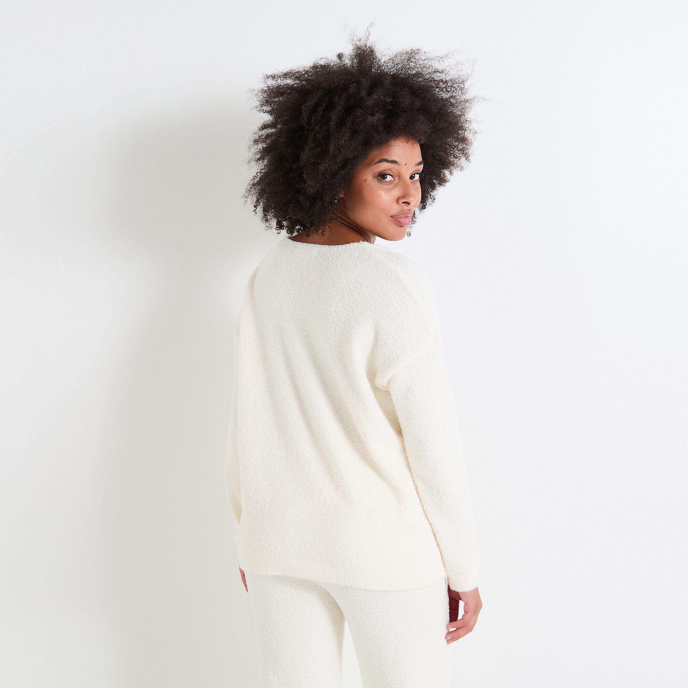 Pull fluffy homewear femme