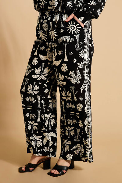 Pantalon large imprimé femme
