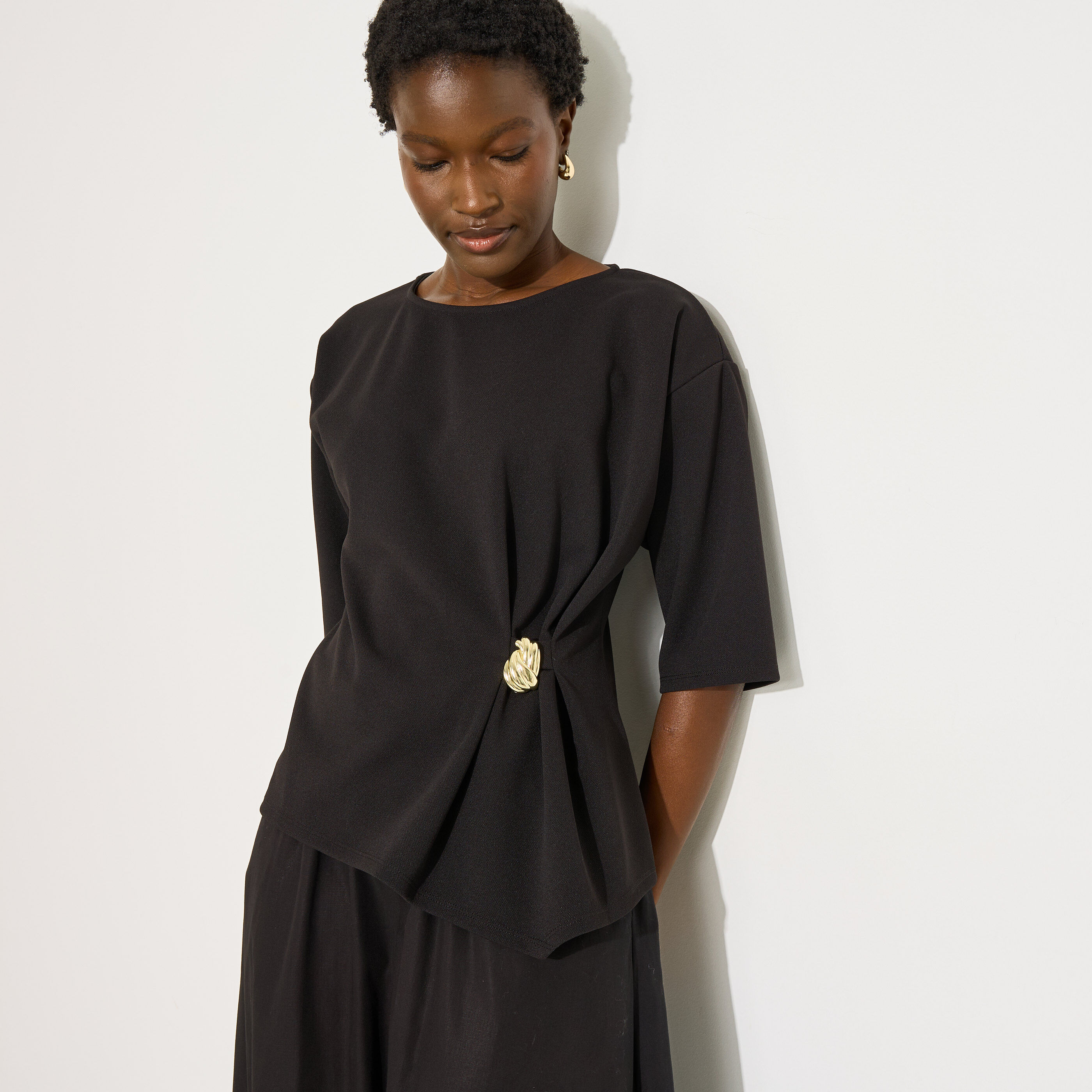 Blouse fluide drap&eacute;e femme