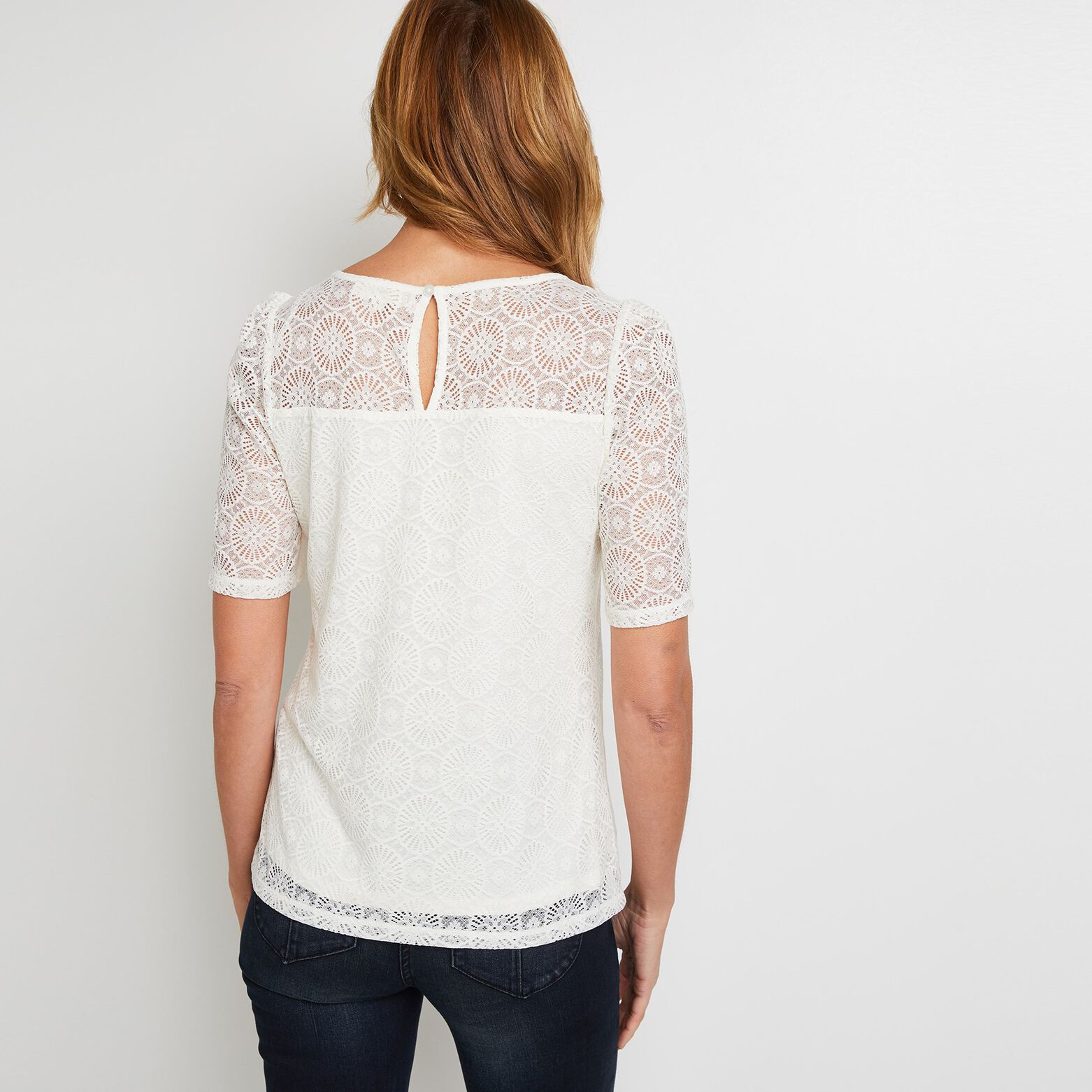 T-shirt manches courtes dentelle