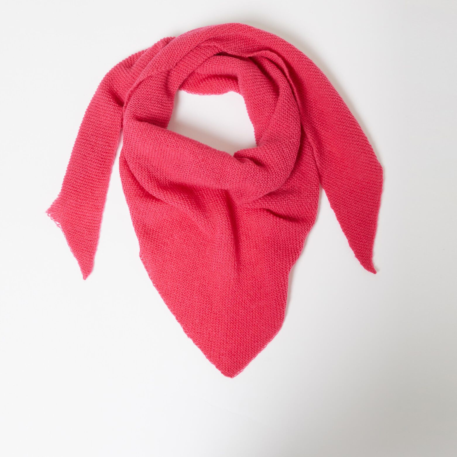 Écharpe Pashmina Rose Vif Avec Pompons - Châle Doux Fabriqué à La Main Au Népal Par CJ Apparel, Taille Unique