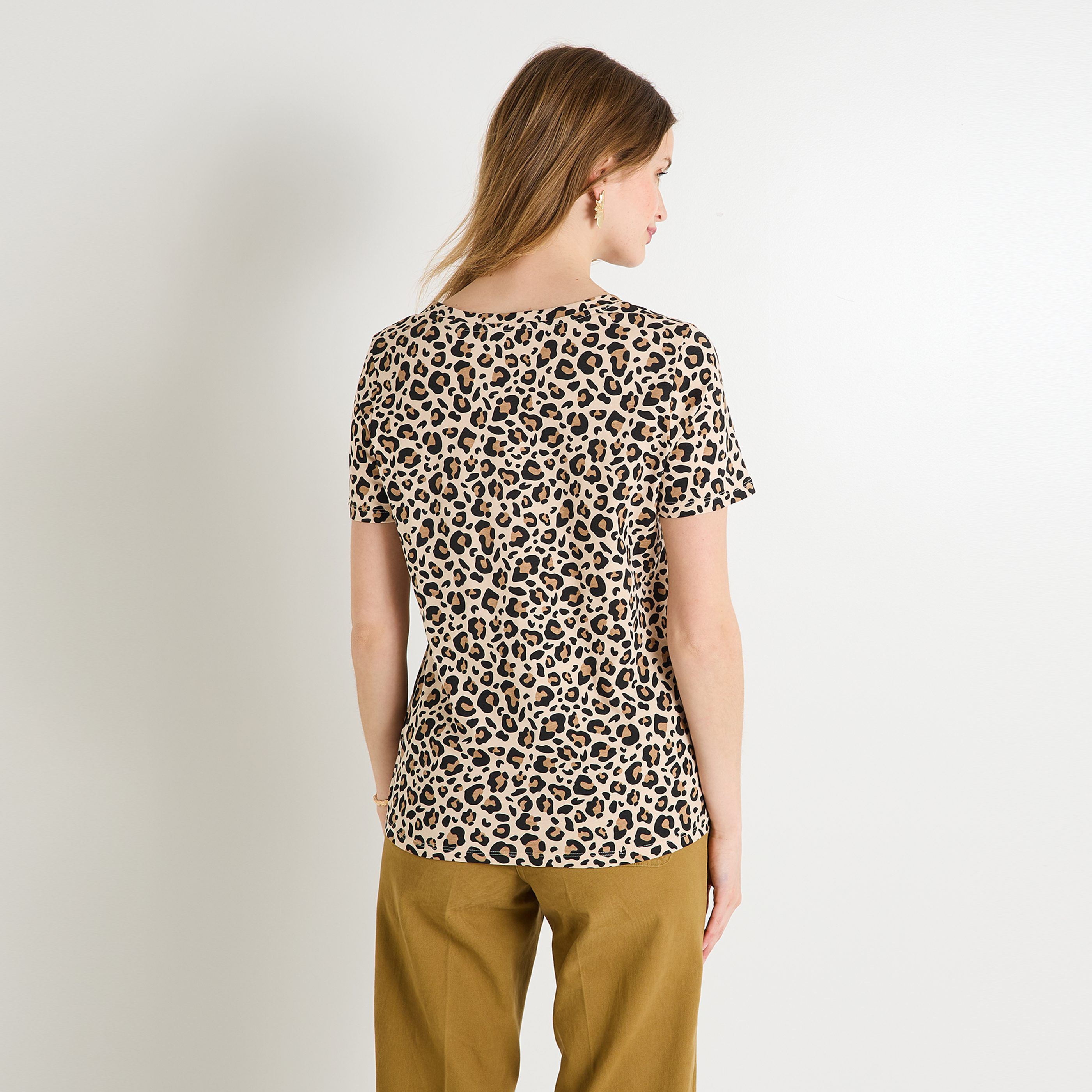 T-shirt imprim&eacute; l&eacute;opard femme
