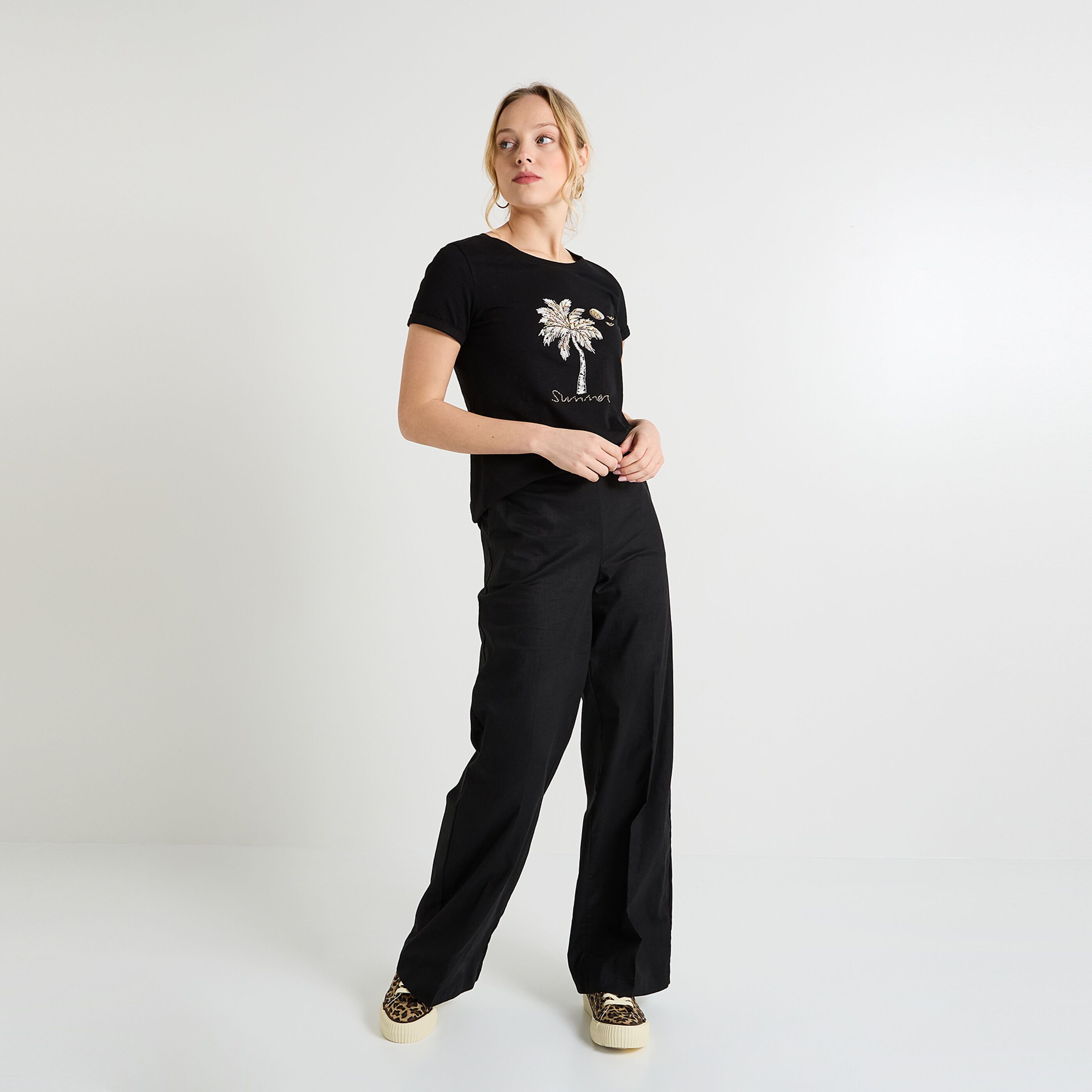 T-shirt col rond femme