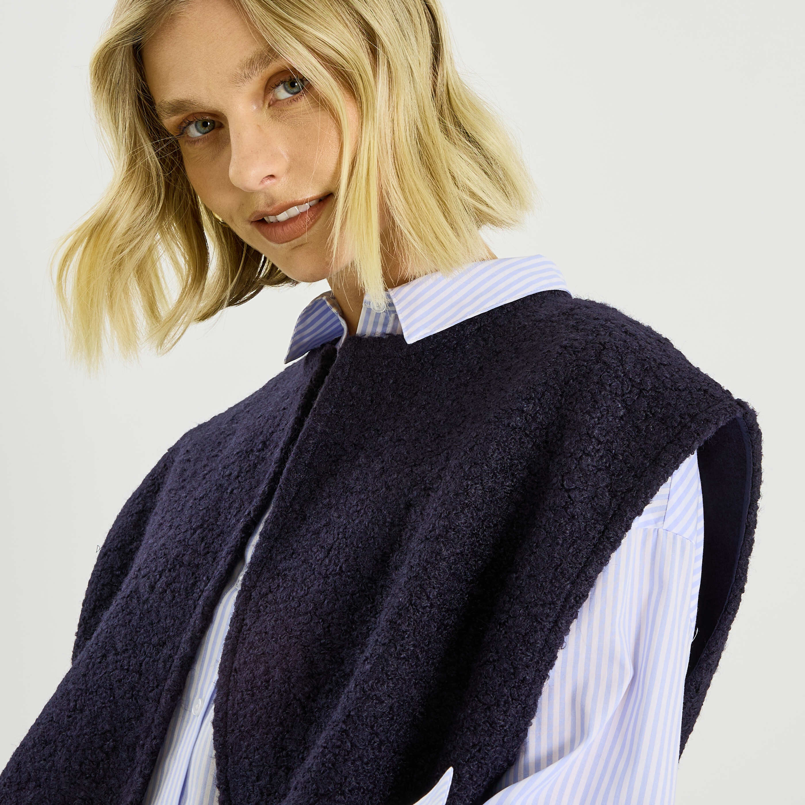 Gilet sans manches en maille femme