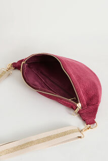 Sac banane uni en velours femme