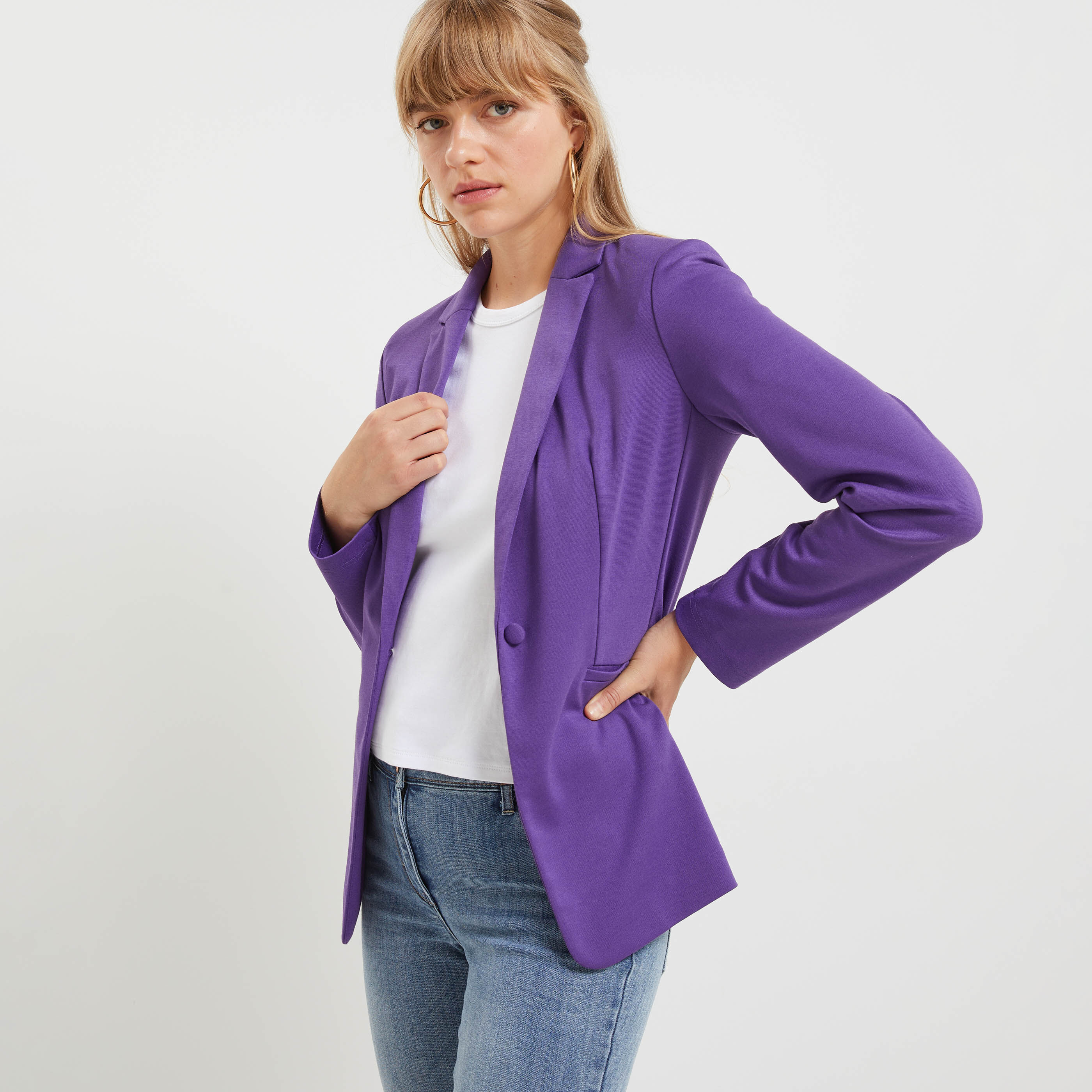 Veste tailleur en maille femme VIOLET Graindemalice
