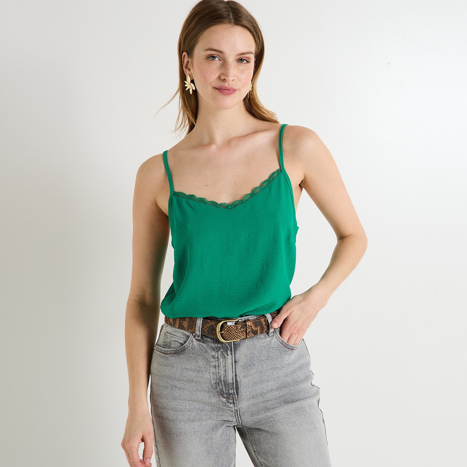 Débardeur col V femme