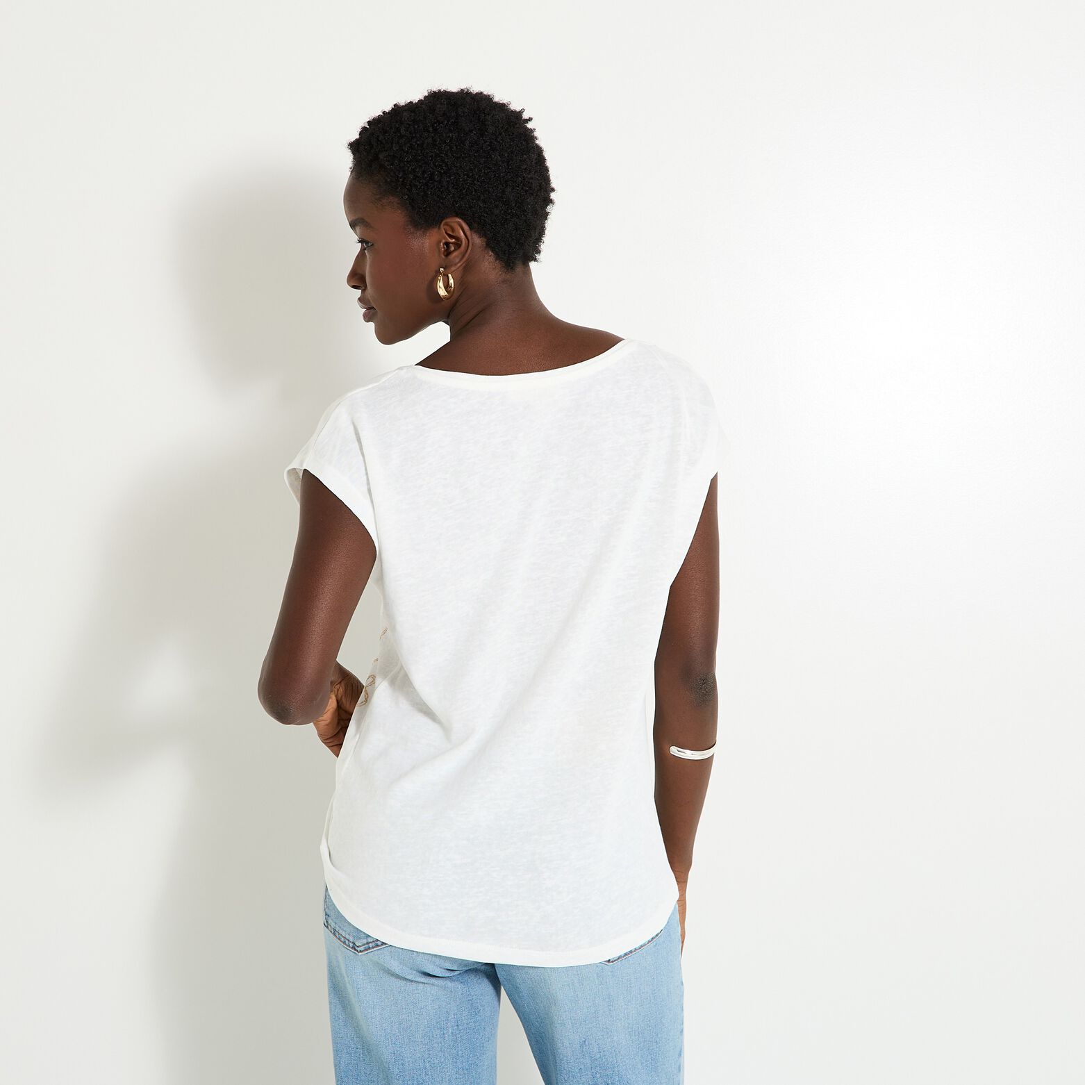 T-shirt col V femme