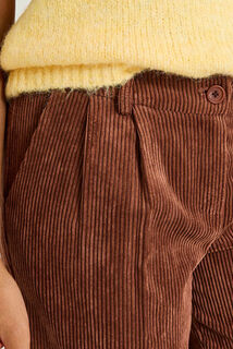 Pantalon en velours à revers femme