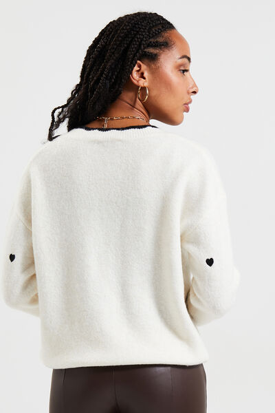 Pull col V femme