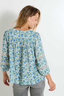 Blouse col V imprimée femme