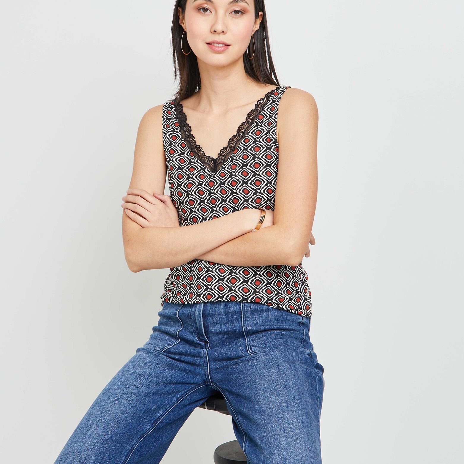 Top imprimé femme