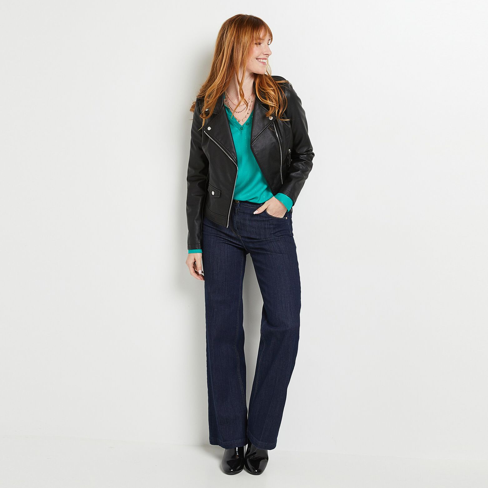 Blouse fluide col V femme