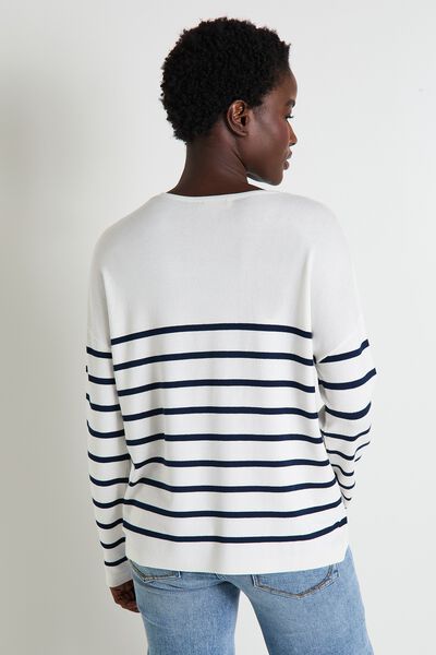 Pull col V femme