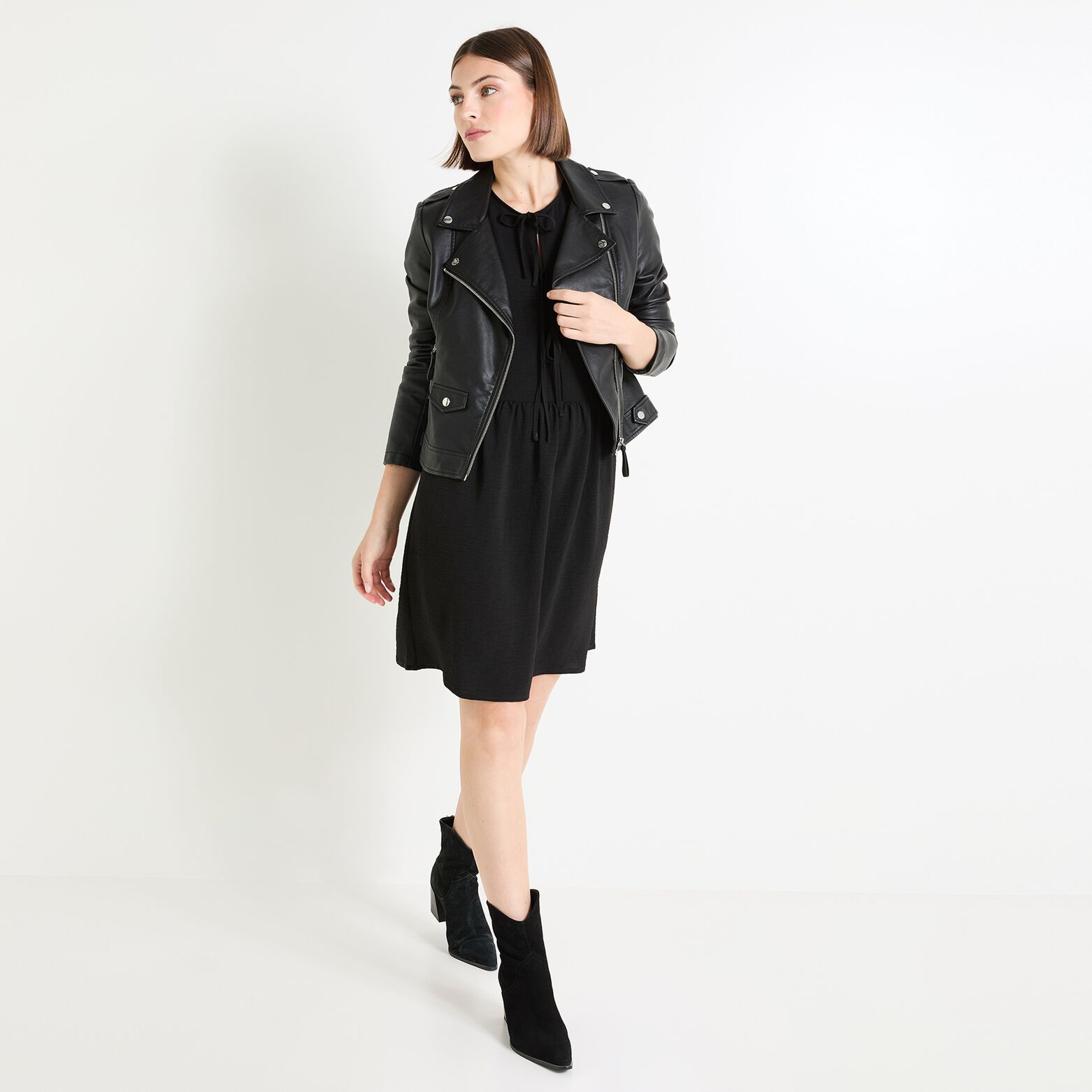 Robe manches 3/4 femme