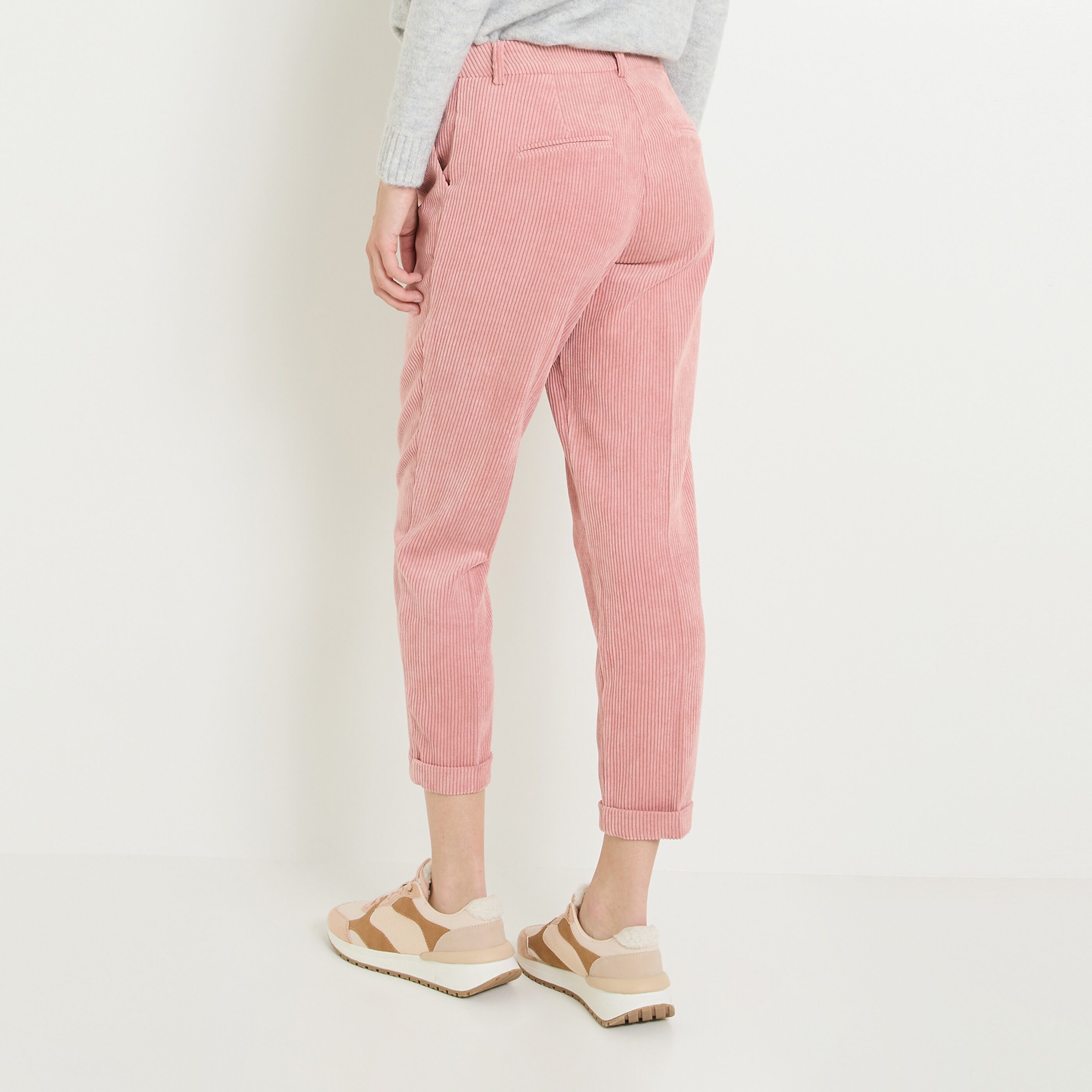 Pantalon velours a pinces femme ROSE Graindemalice