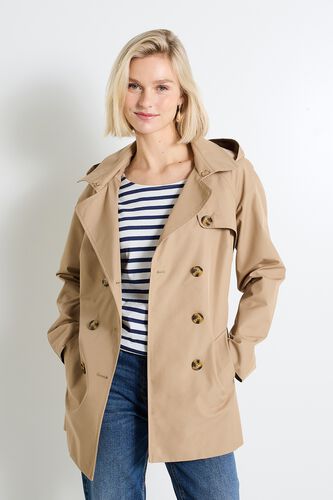 Trench à capuche amovible femme