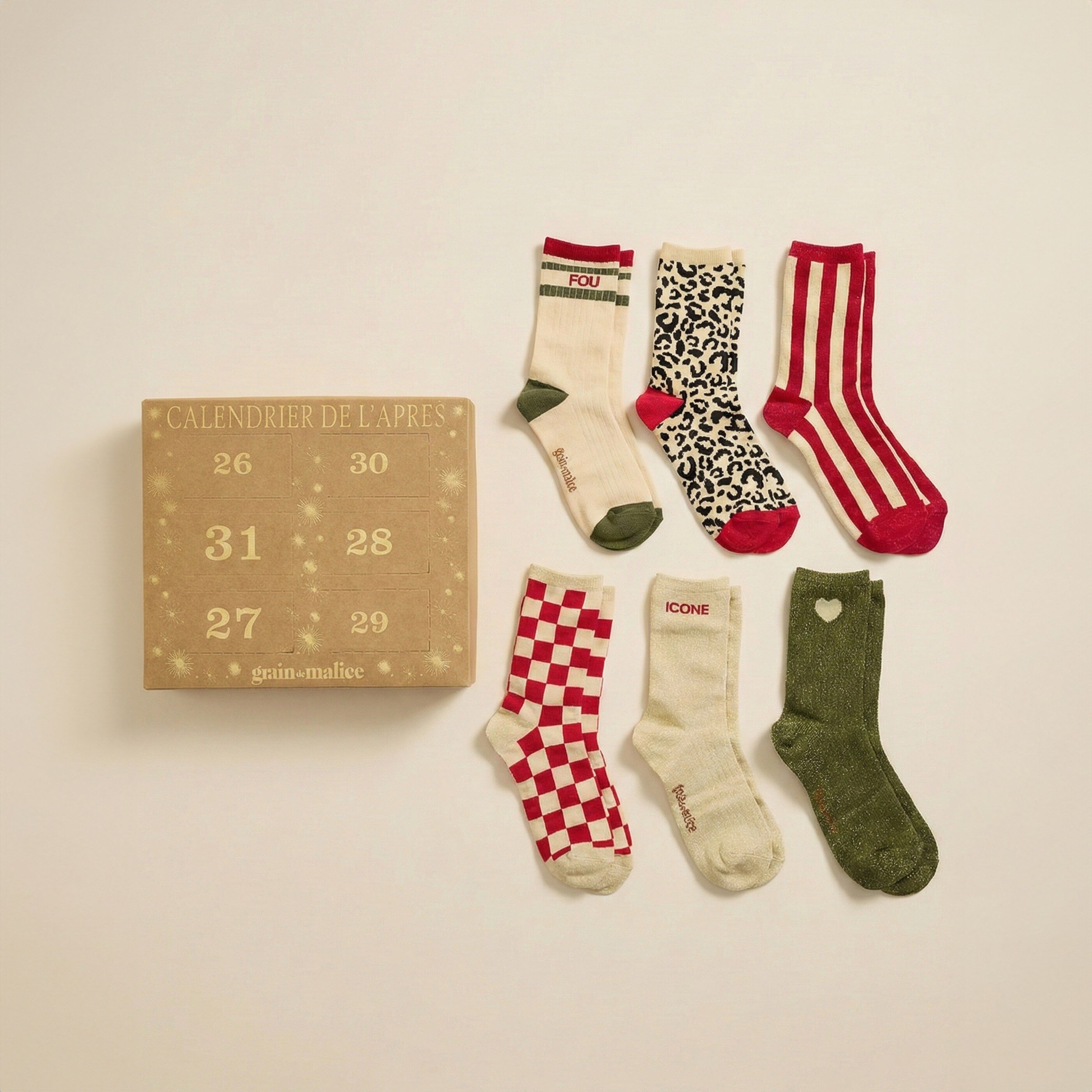 Calendrier de l'apr&egrave;s chaussettes femme