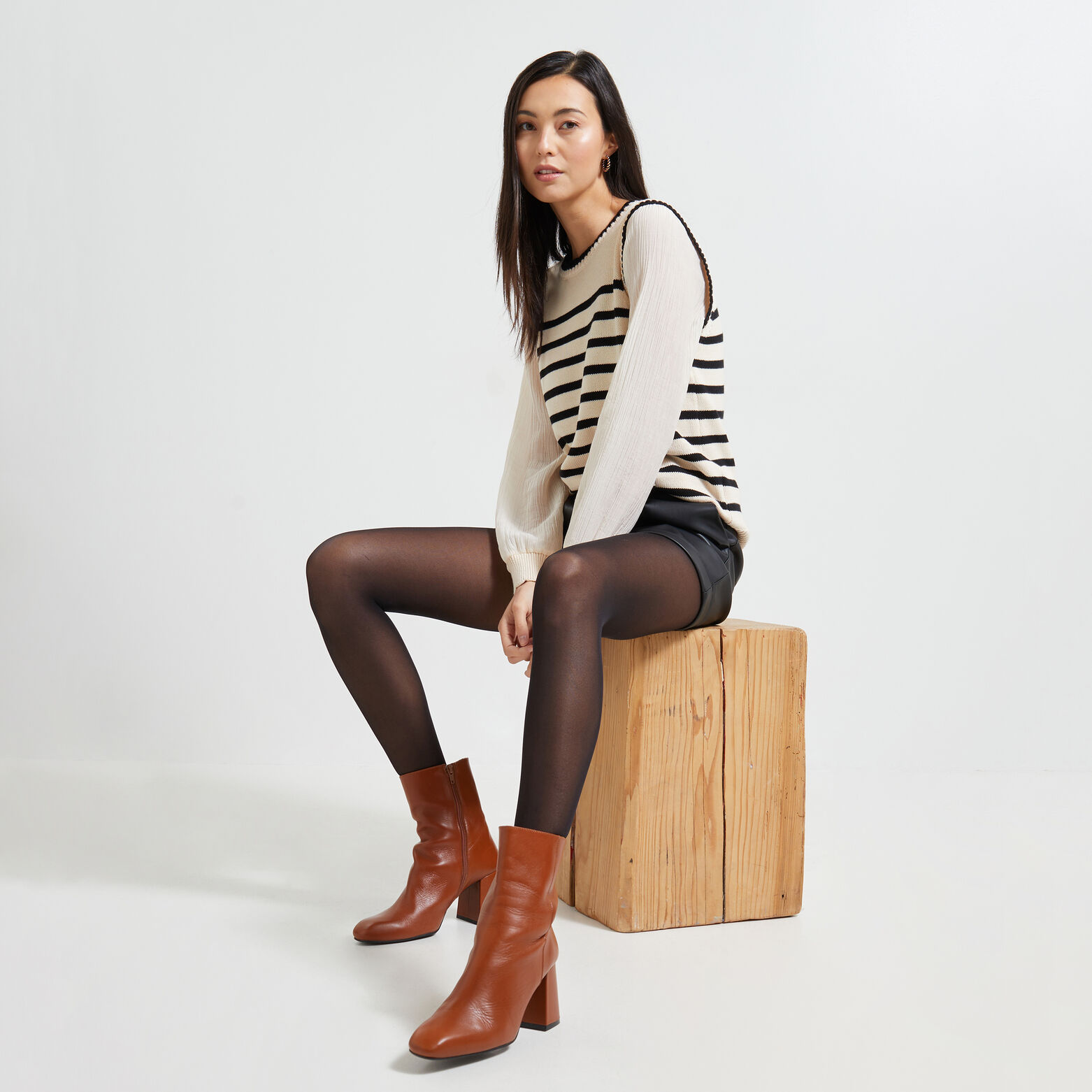 Pull avec manches chemise femme