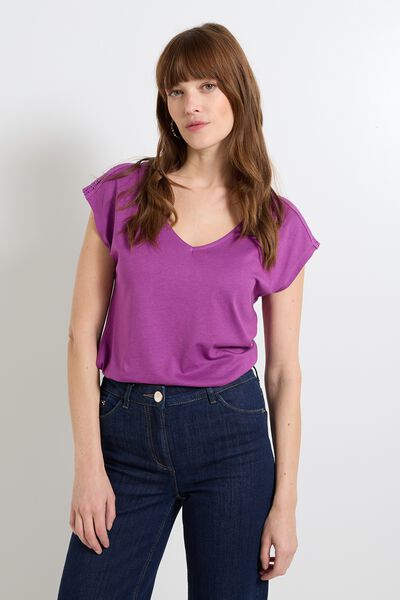 T-shirt col V femme