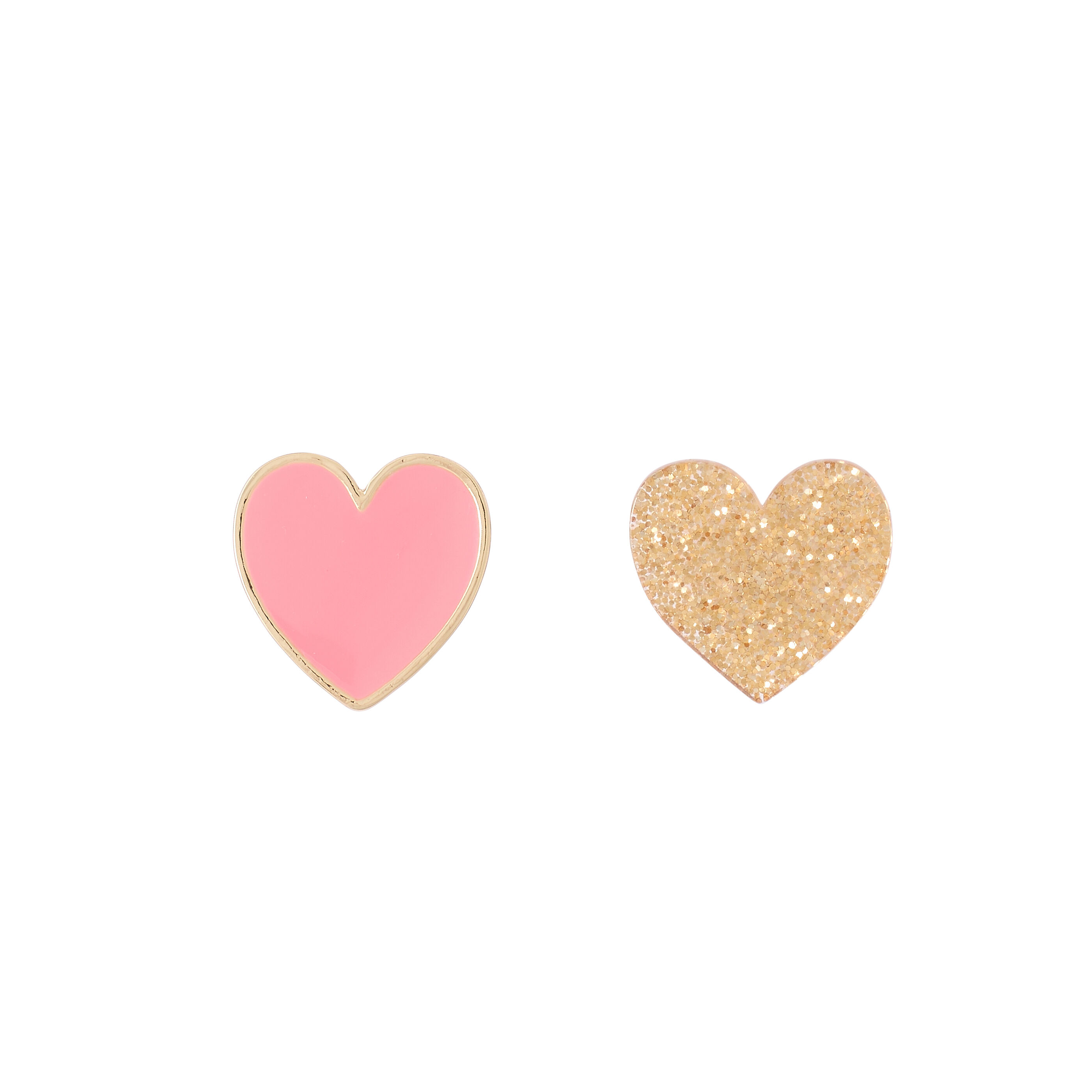 Set 2 broches forme coeur