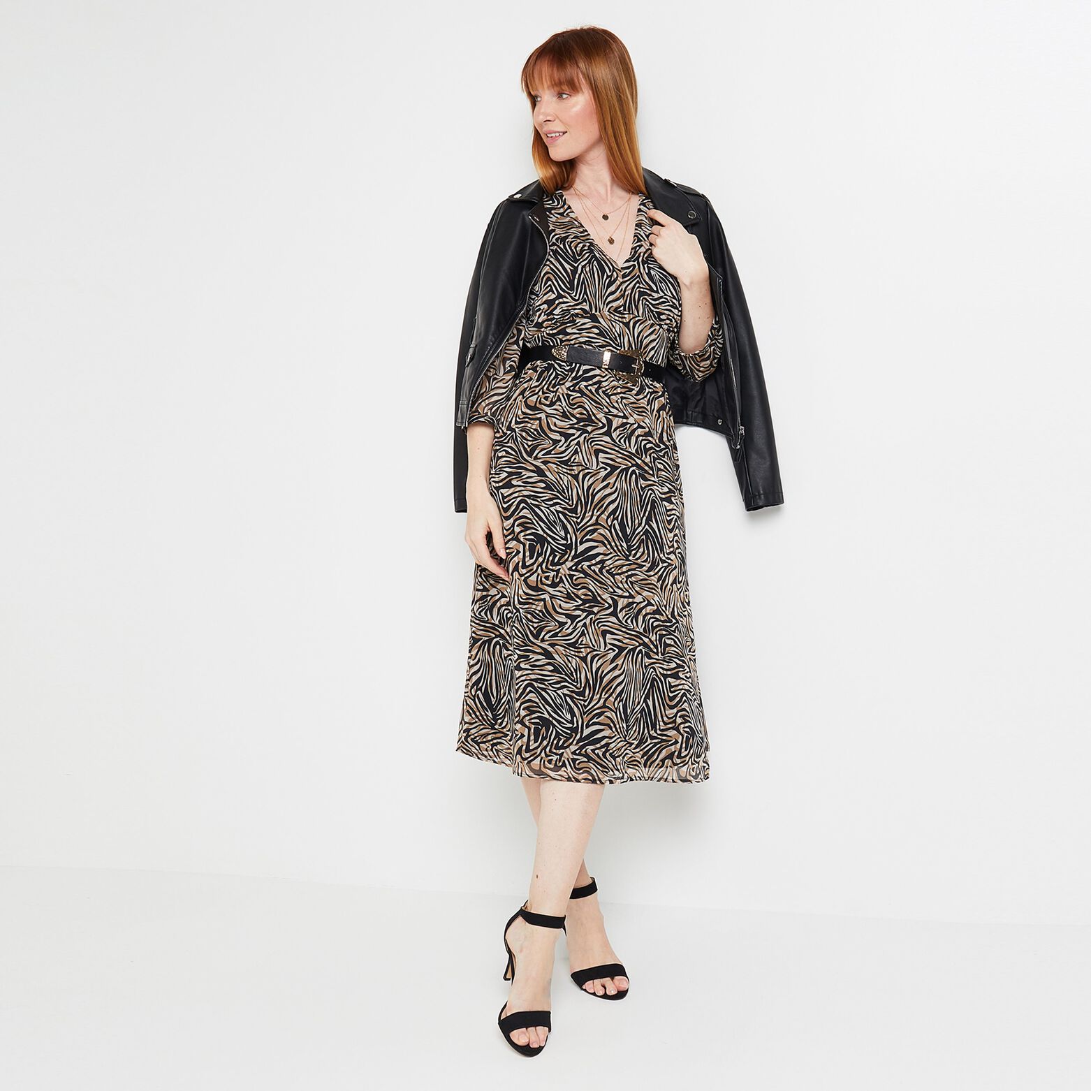 Robe longue imprimée femme