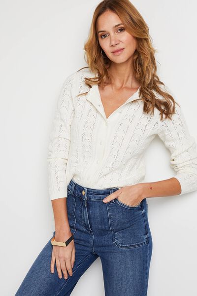 Gilet col rond femme