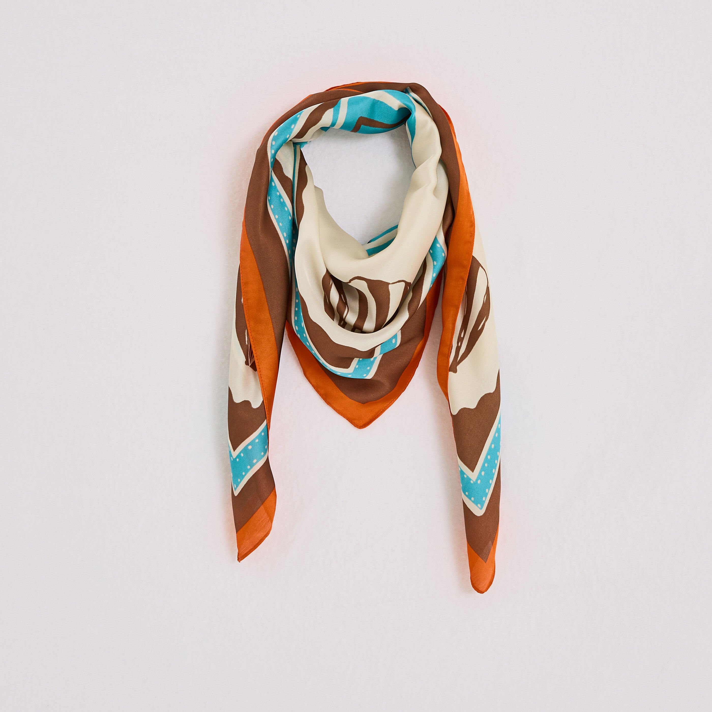 Foulard carr&eacute; motif soleil femme
