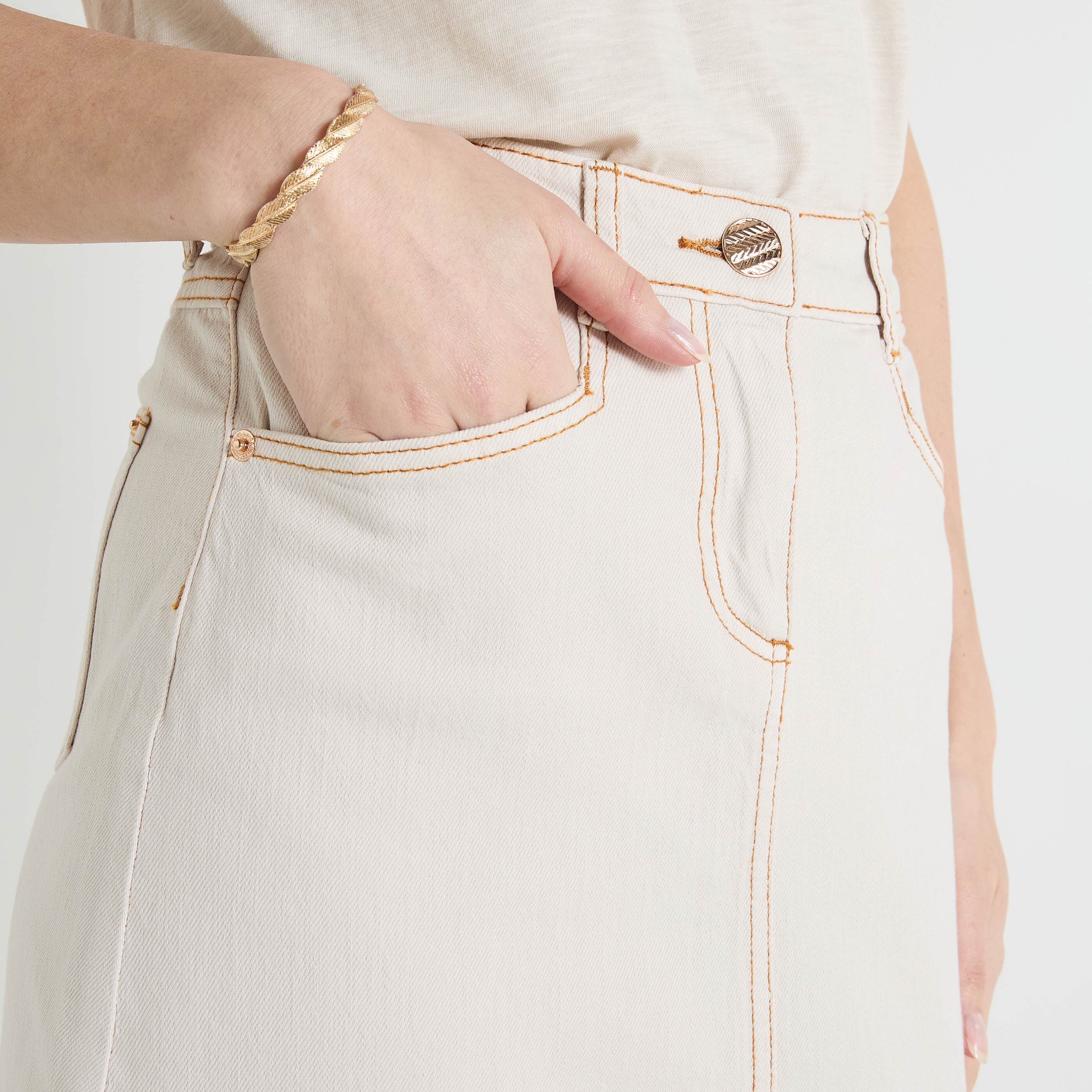 Jupe longue en denim femme