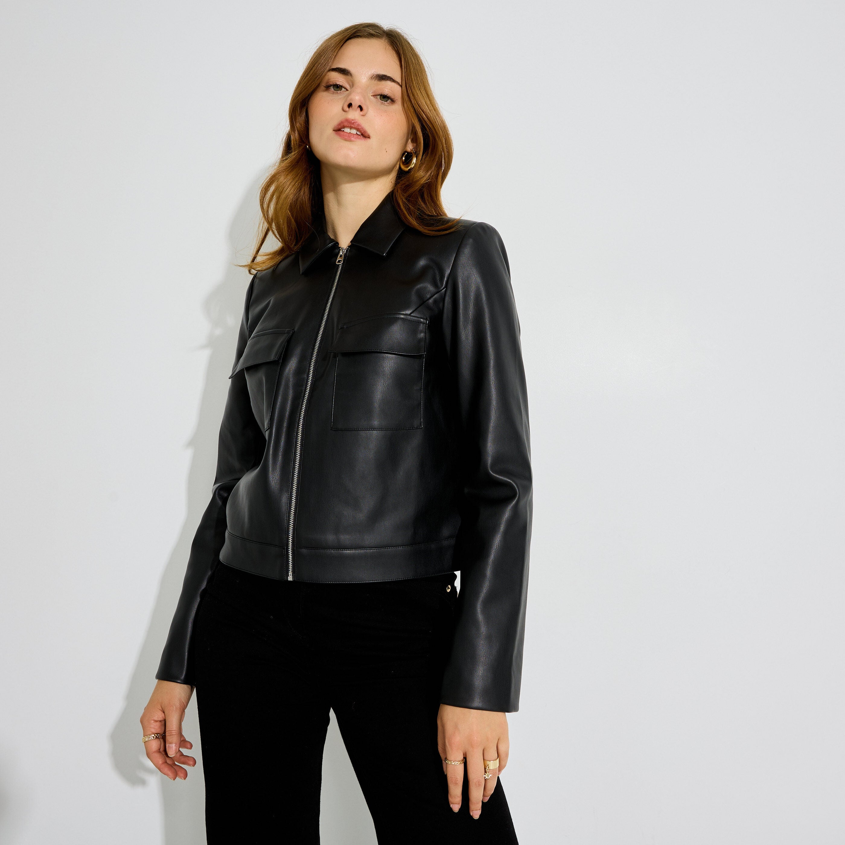 Veste mi-saison col chemise femme
