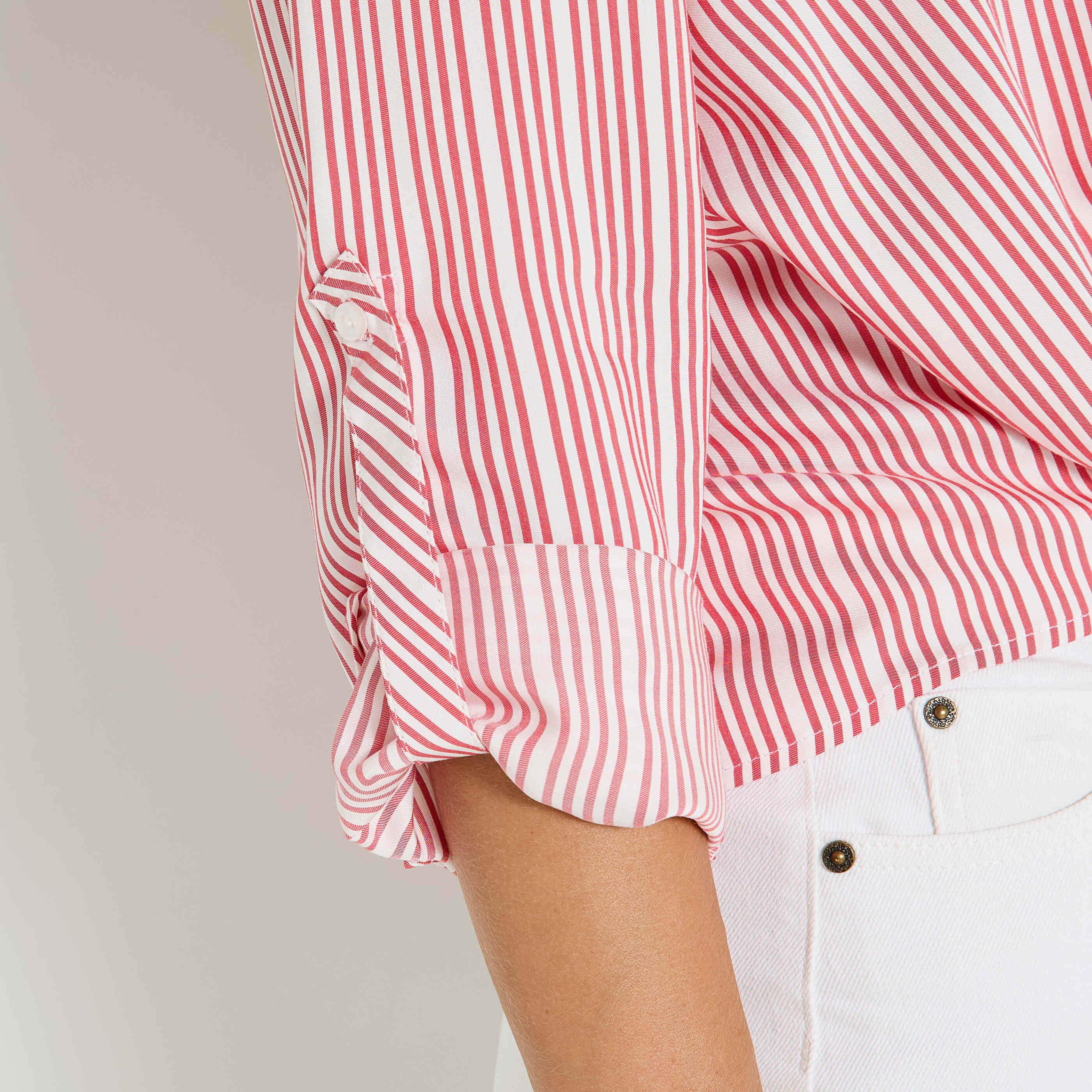 Chemise ray&eacute;e fluide femme