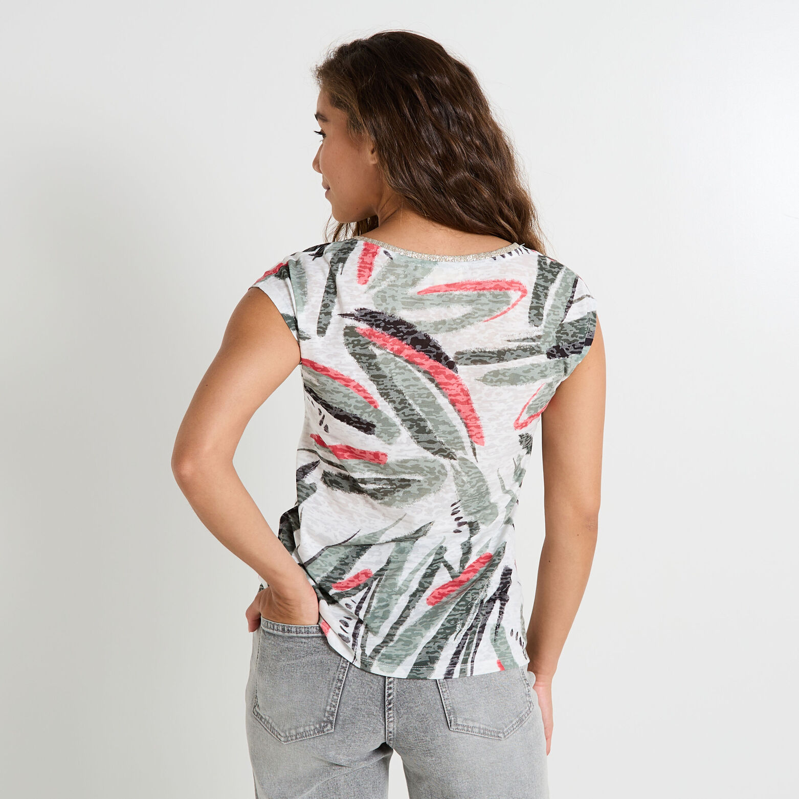 T-shirt col V femme