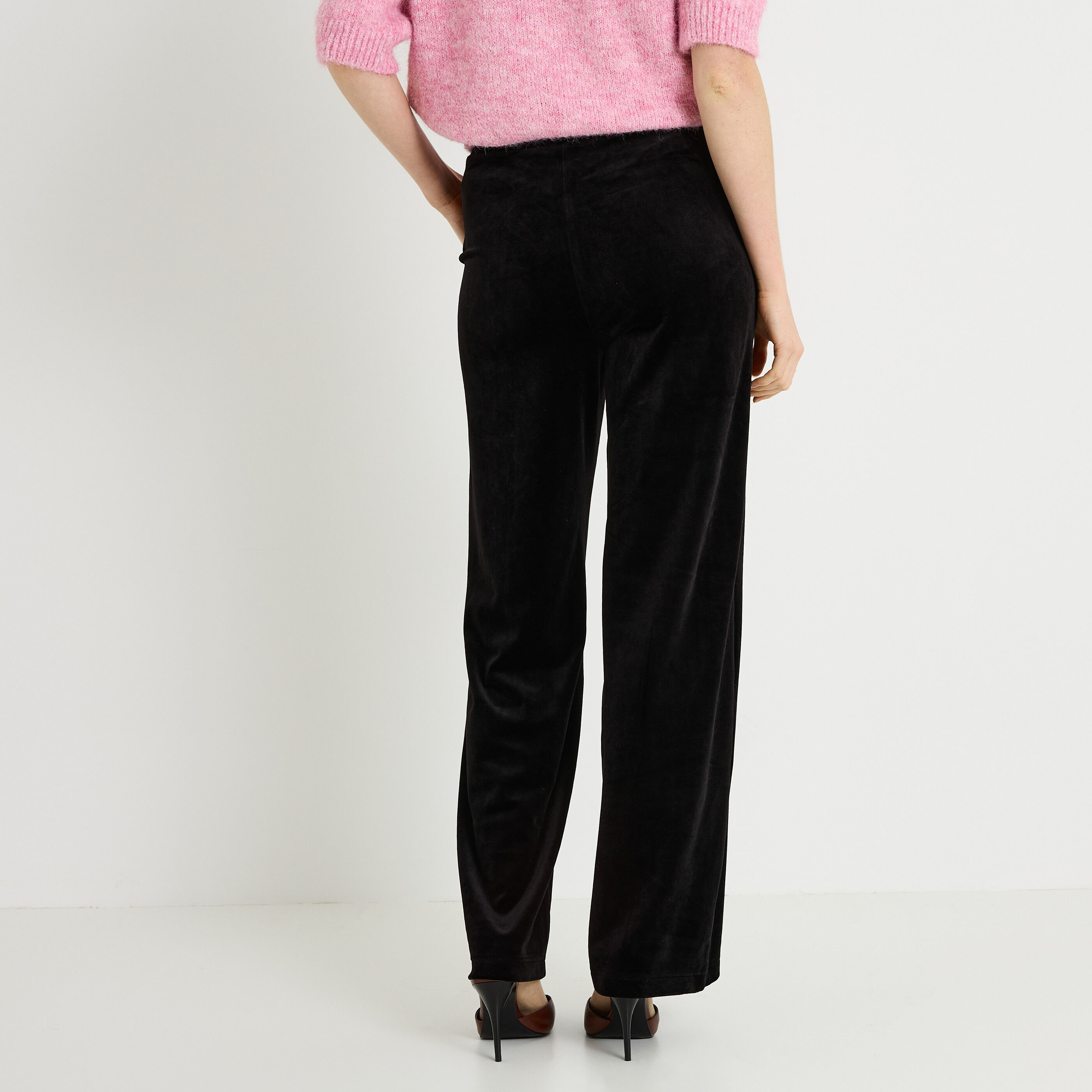 Pantalon large en velours femme