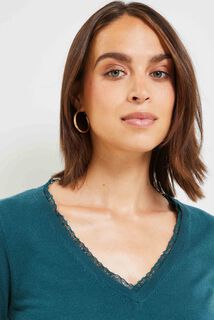 Pull col V femme