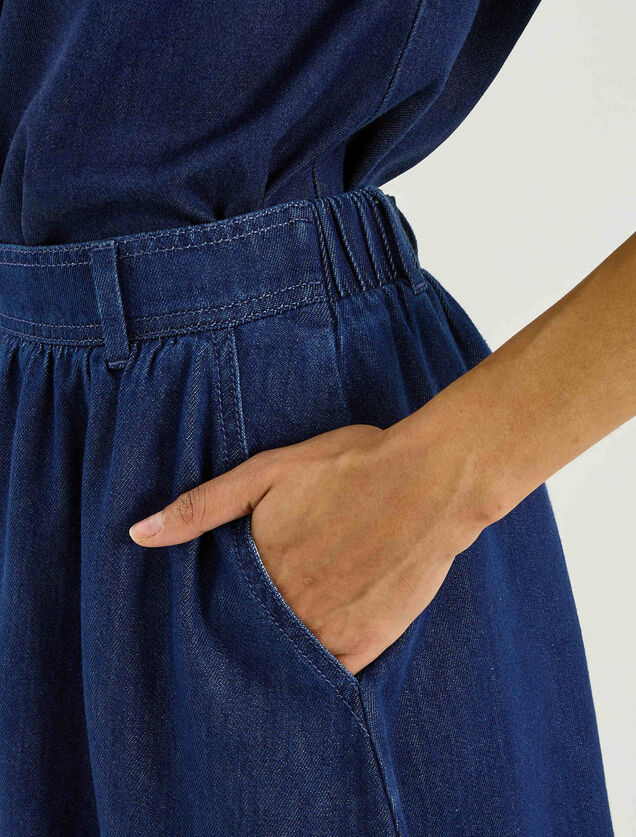 Jupe longue &eacute;vas&eacute;e en denim