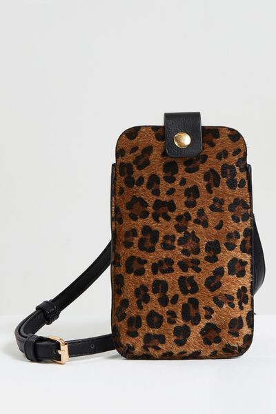 Pochette téléphone léopard