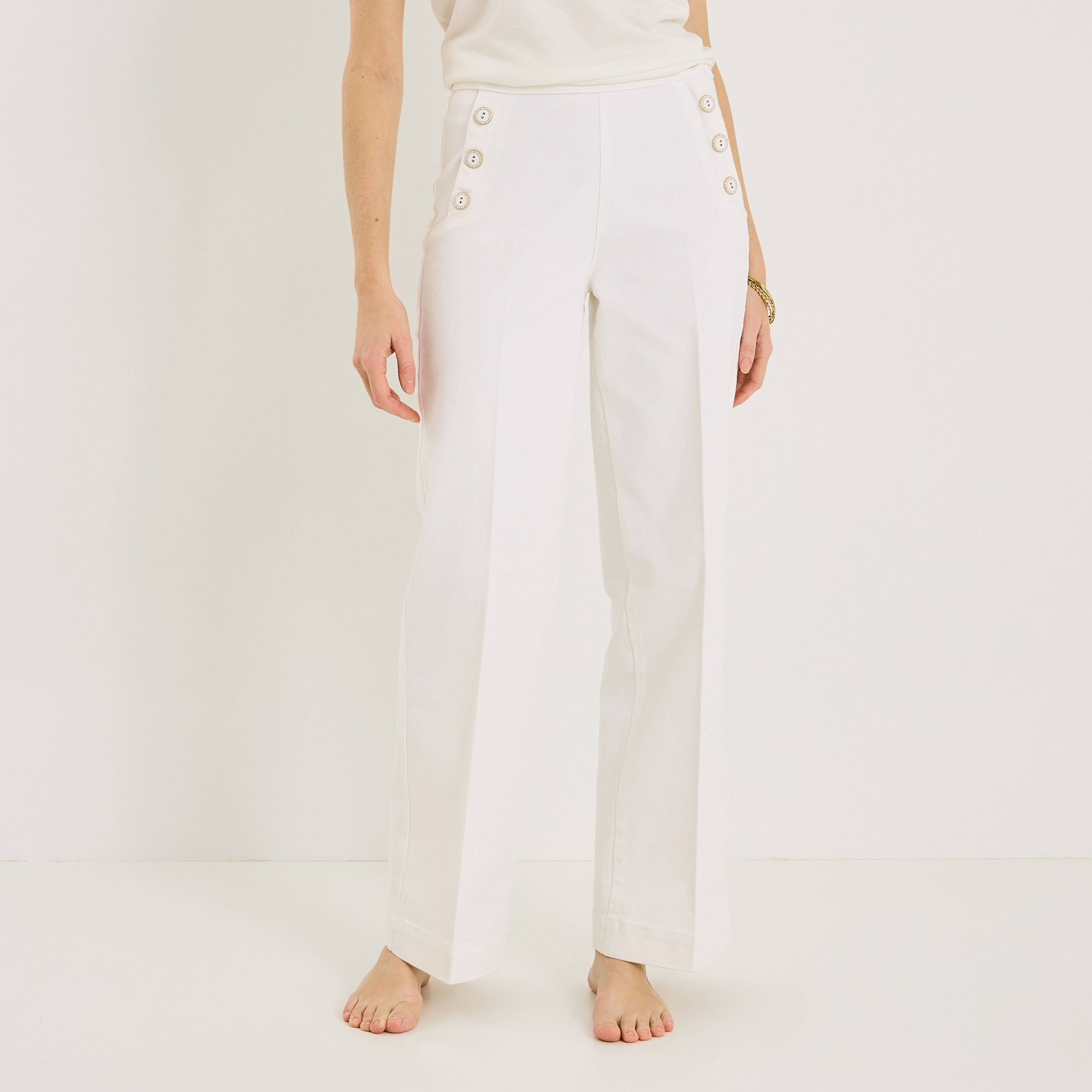 Jean flare &agrave; pont TALL POMPON F02 femme