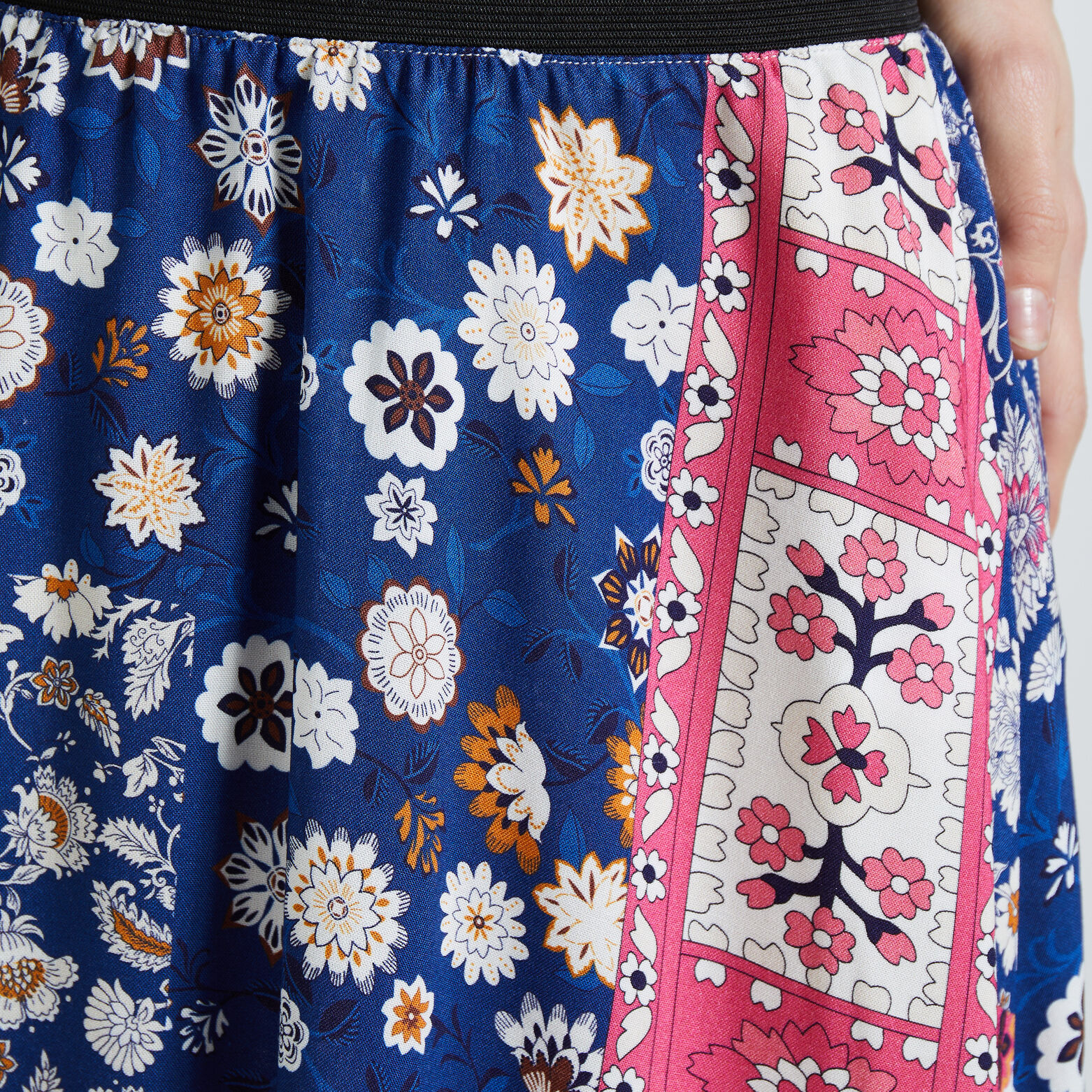 Jupe longue imprimé patchwork femme